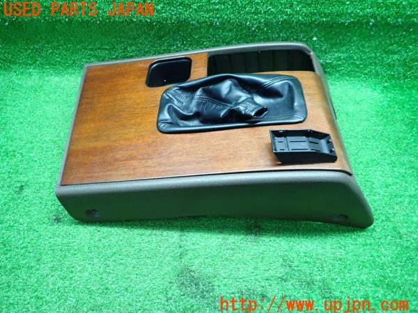 3UPJ=48720614]ランクル80系(FJ80G)前期 社外 ウッドパネル付き センターコンソール シフトパネル 中古_m2