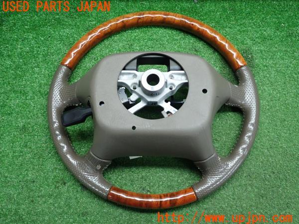 【メール便送料無料対応可】 ランクル100系(UZJ100W)前期 ウッド ステアリングホイール 純正 パーツ